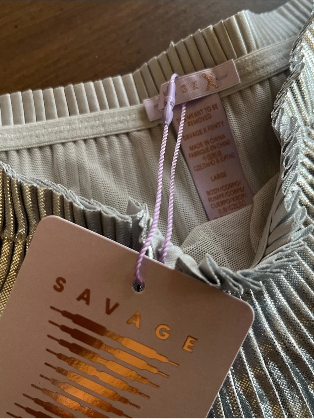 Savage X Fenty metallic pleated